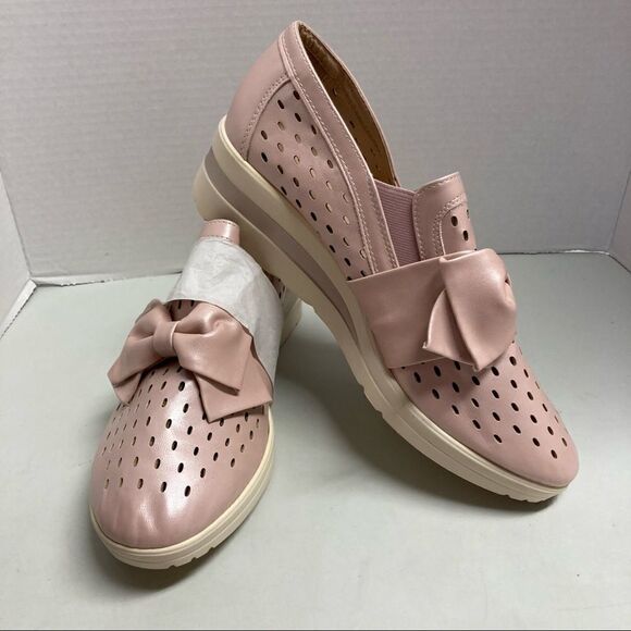 Summer Bowknot Sneakers Peach/Pink Size 40 US Size 9-9.5 New Without Tags - Picture 9 of 11